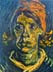 Reproductions and Copies of masterpieces oil on canvas Vincent Van Gogh revisited by Ida Parigi’s paintings: Head of a Woman