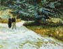 Reproductions and Copies of masterpieces oil on canvas Vincent Van Gogh revisited by Ida Parigi’s paintings: Public Garden with Couple and Blue Fir Tree