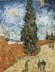 Reproductions and Copies of masterpieces oil on canvas Vincent Van Gogh revisited by Ida Parigi’s paintings: Road of the Cypresses